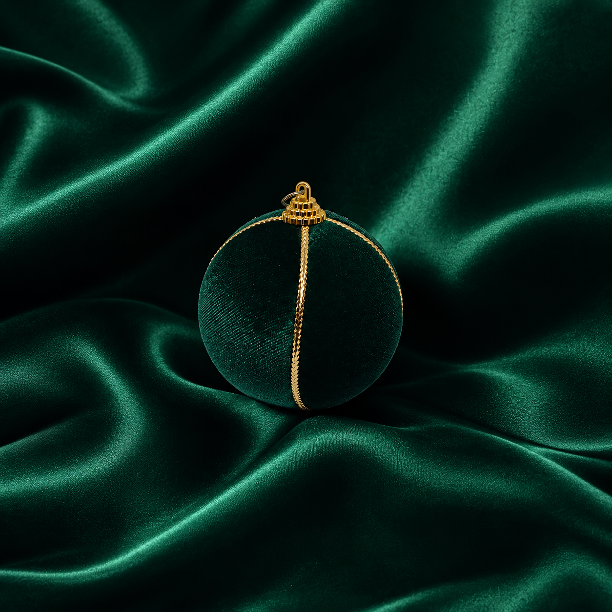 Emerald green Velvet Bauble